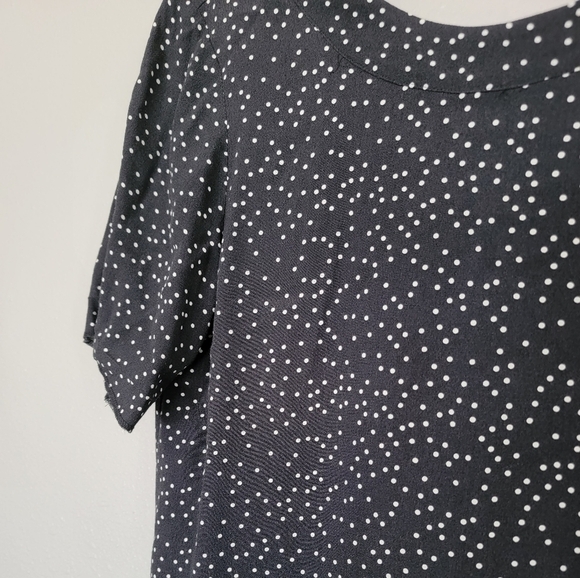 Madewell Black White Polka Dot Shift Dress Viscose Zip Back Size 4 D84 - Picture 5 of 10